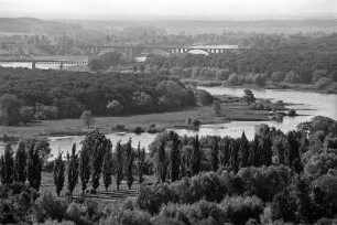 Deutsch-polnische Grenze, 1992. Oderbrücken und Oder-Auen bei Frankfurt/Oder