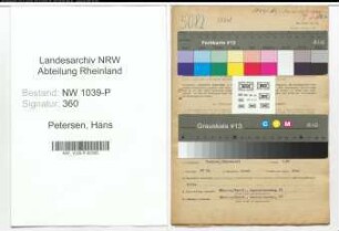 Entnazifizierung Hans Petersen , geb. 10.08.1906 (Revisor)