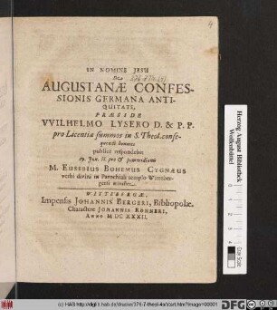 De Augustanae Confessionis Germana Antiquitate
