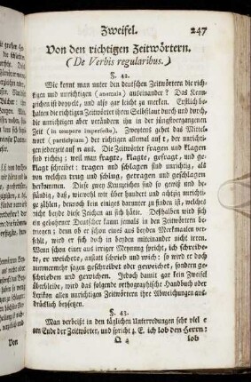 Von den richtigen Zeitwörtern.