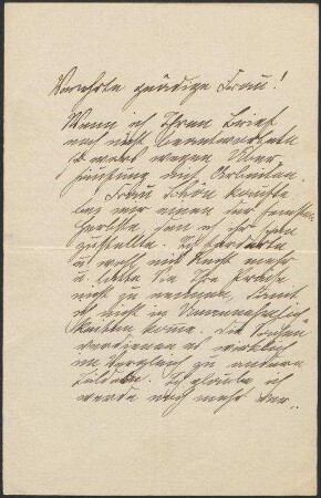 Brief von Karl Hagemeister an Bertha Kuczynski