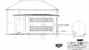 Bad Friedrichshall-Jagstfeld: Empfangsgebäude Bauteil 1 Nordwestansicht Giebel