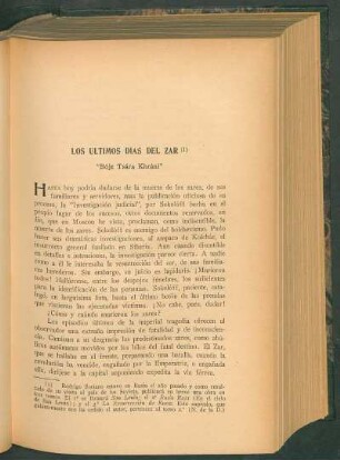 Los últimos días del zar