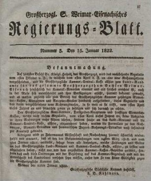 Nr. 3 : 15. Januar 1822