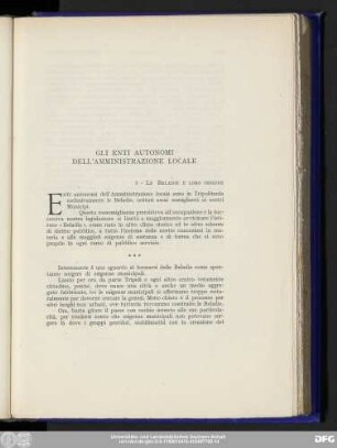 Gli Enti Autonomi Dell'Amministrazione Locale