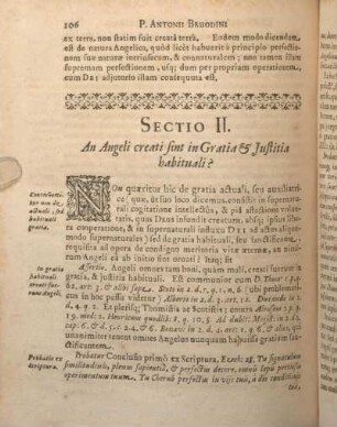 Sectio II. An Angeli creati sint in Gratia & Justitia habituali?