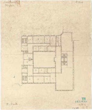 Fischer, Theodor; Würzburg, Münsterplatz; Sparkasse - Grundriss 2. OG