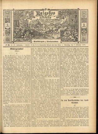 Ausgabe vom Sonntag, den 07. Oktober 1906.