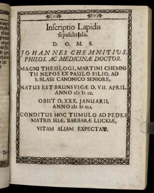 Inscriptio Lapidis [...]