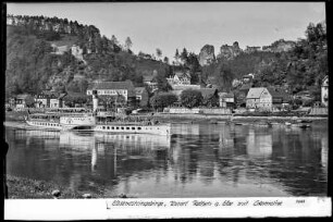Kurort Rathen an der Elbe mit Elbdampfer Dresden