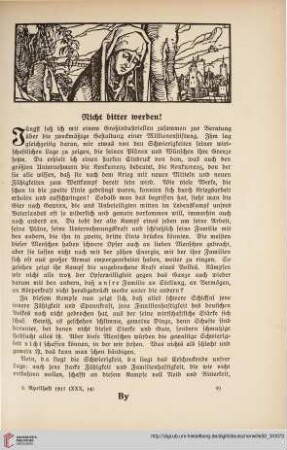 30: Nicht bitter werden!