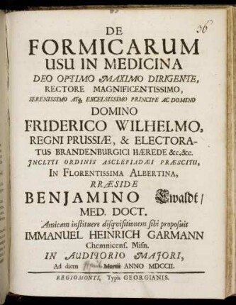 De Formicarum Usu In Medicina