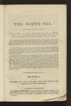 SECTION I. THE SWIN AND KING'S CHANNEL, FROM THE NORE TO THE EAST END OF THE GUNFLEET