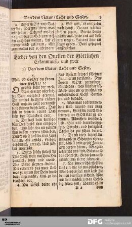 Lieder von den Quellen der Göttlichen Erkäntniß.