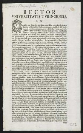 Rector Vniversitatis Tvbingensis . L. S.