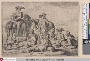 [Rast machende Reiter; Riders taking a rest]