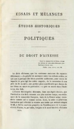 Études historiques et politiques