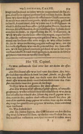 Het VII. Capittel