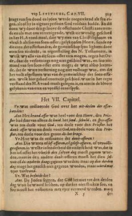 Het VII. Capittel