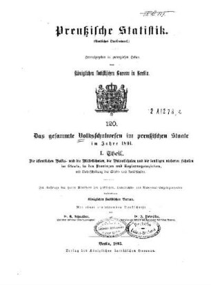 2: Das gesammte Volksschulwesen im Preußischen Staate - 1891 (1893)