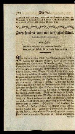 Zwey hundert zwey und funfzigstes Stück