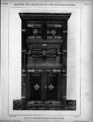Tafel 73: Schrank im Königlichen Kunstgewerbemuseum zu Berlin