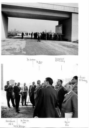Die im Bau befindliche A 5 Bereisung durch den Bundesminister für Verkehr Dr. Hans-Christoph Seebohm am 11.07.1958