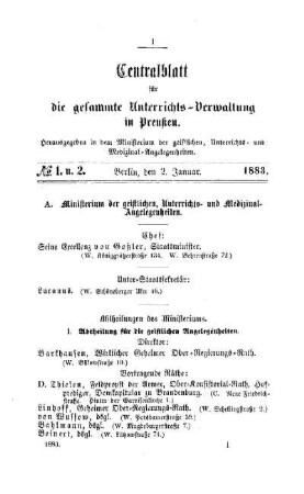 Ministerium der geistlichen, Unterrichts- und Medizinal-Angelegenheiten