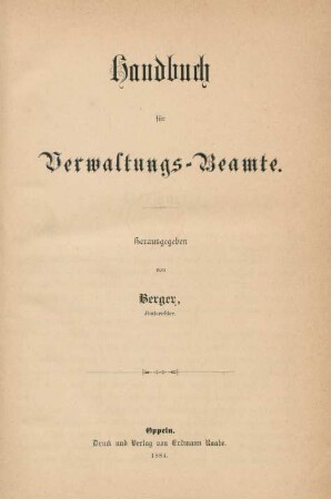 Handbuch für Verwaltungs-Beamte