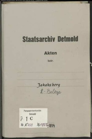 Belegakten zum Heiratsregister der katholischen Gemeinde Jakobsberg, Kreis Warburg (1808-1814)