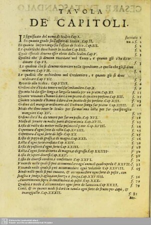 Tavola de capitoli