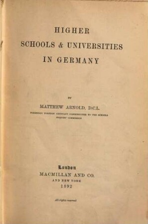 Higher schools & universities in Germany