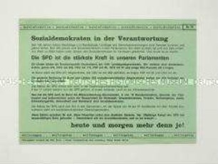 Propagandaflugblatt der SPD zum Wahlergebnis bei der Bundestagswahl von 1965