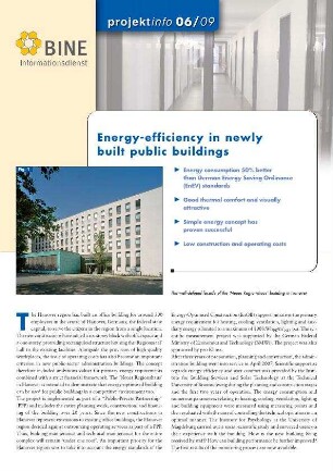 Energy-efficiency in newly built public buildings.