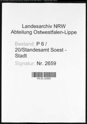 Sterberegister Standesamt Soest
