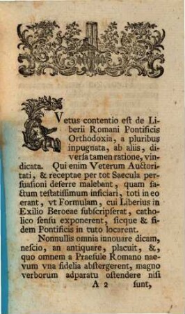 De Liberii Romani Pontificis communioni S. Athanasii renunciantis oeconomia dissertatio historico-theologica