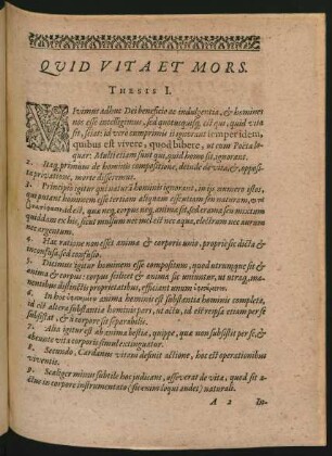 Quid Vita Et Mors.