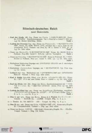 Römisch-deutsches Reich (und Österreich) (Nr. 1-357)