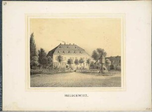Das Schloss in Malschwitz nordöstlich von Bautzen in der Lausitz, aus dem Album der Rittergüter und Schlösser im Königreiche Sachsen, 3. Band