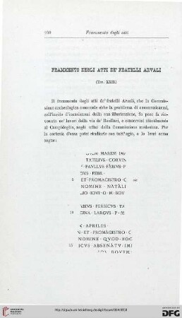 12: Frammento degli atti de' fratelli Arvali