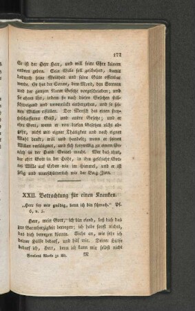 XXII. Betrachtung für einen Kranken.