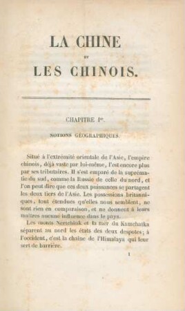 Chapitre Ier. Notions géographiques