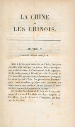 Chapitre Ier. Notions géographiques
