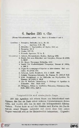 6: Sardes 395 v. Chr. (Hierzu Schlachtenatlas griech. Abt., Blatt 4, Kärtchen 8 und 9
