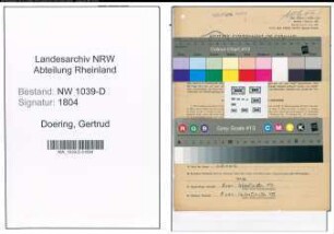 Entnazifizierung Gertrud Doering , geb. 23.09.1909 (Lehrerin)