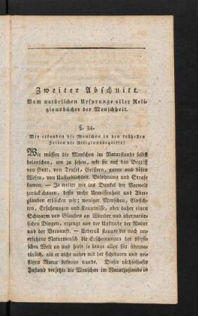 105-211, Zweiter Abschnitt. Vom natürlichen Ursprunge aller Religionsbücher der Menschheit.