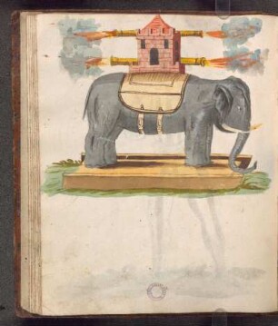 Hölle (Elefant mit auf den Rücken geschnalltem Turm)