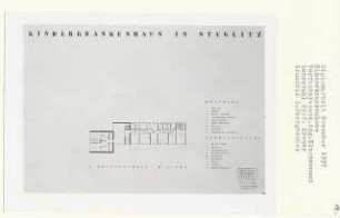 Kinderkrankenhaus, Berlin-Steglitz (Diplomarbeit bei Willy Kreuer): OP-Trakt, Normalstation, Grundriss 3. Obergeschoss 1:200