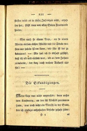 Die Erkundigungen.