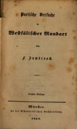 Poetische Versuche in Westfälischer Mundart